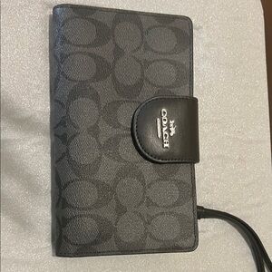Coach Signature Black and Gray Wallet